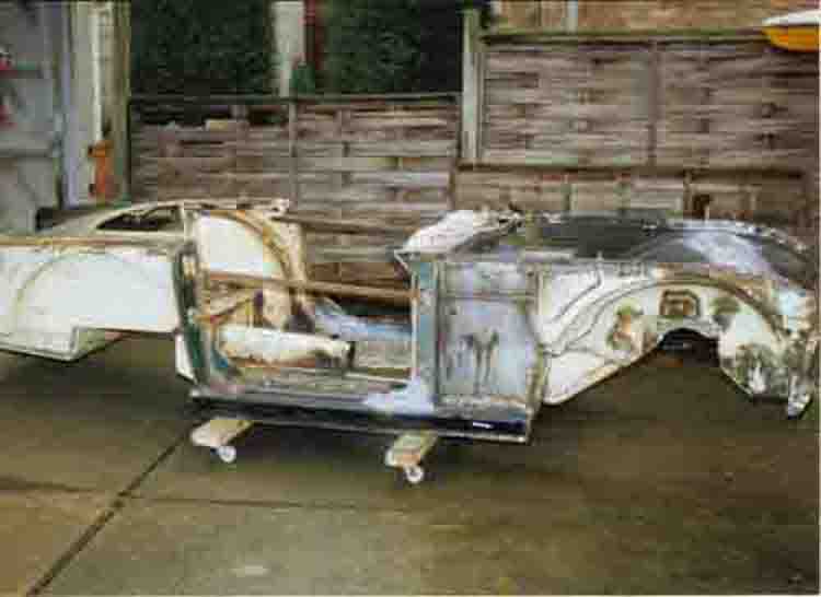 TR4 body tub before